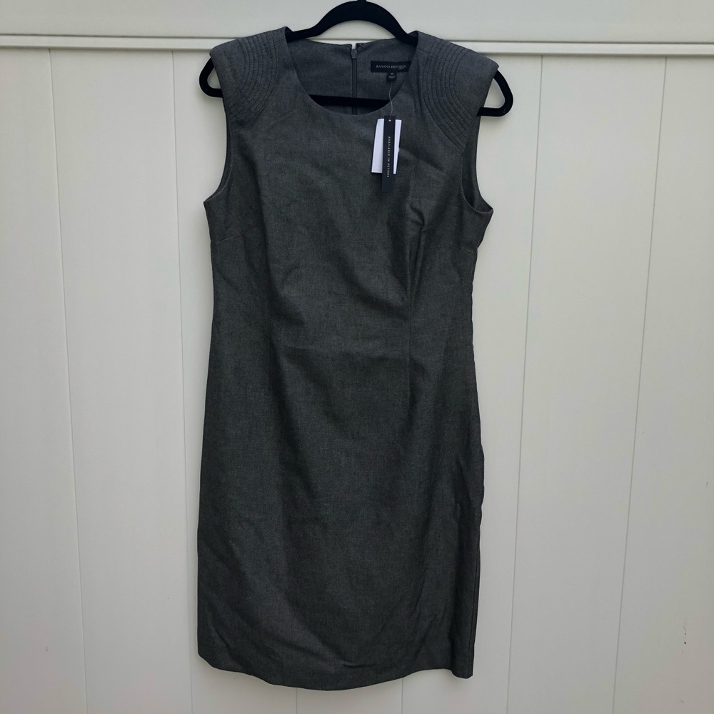 Banana Republic Padded Cap-Sleeve Sheath Dress -10 - Picture 4 of 5